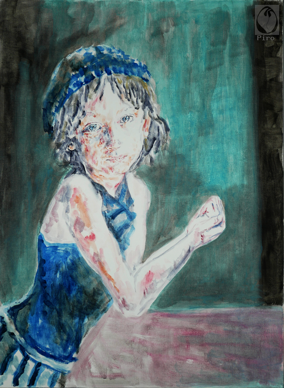 oil on paper - olio su carta di Piro